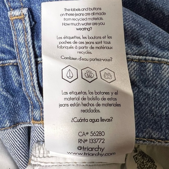 TRIARCHY X Josephine Skriver Jeans High Rise Relaxed Ripped Indigo Wash Size 28 - Picture 14 of 16